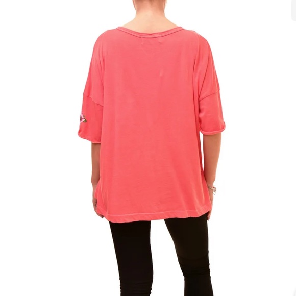 WILDFOX Womens Top Rad Maxwell Short Sleeves Red Size XS pink red lace up - Picture 5 of 16